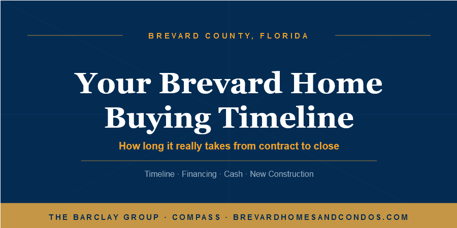 Brevard home buying timeline showing stages from contract to close in Brevard County Florida