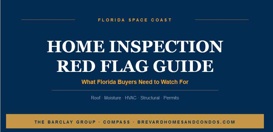 Home inspection red flags - a Florida Space Coast buyer's guide to roof, moisture, HVAC, electrical, structural, and wind mitigation findings
