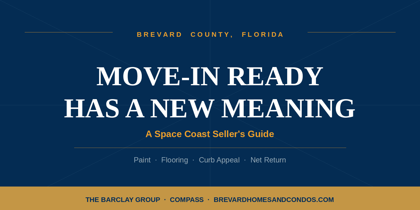 Space Coast move-in ready home presented for sale by Andy and Abby Barclay of The Barclay Group at Compass