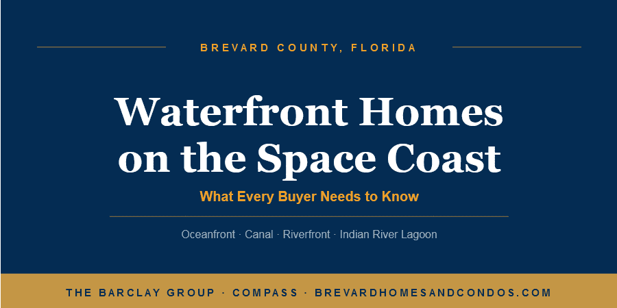 Waterfront homes Space Coast Florida - canal front home with boat lift and dock access in Brevard County